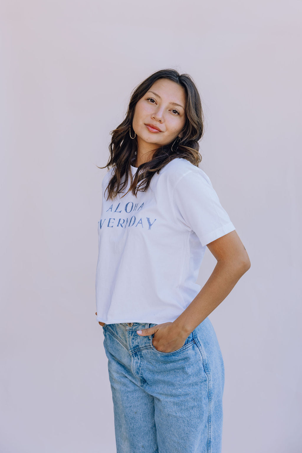 Cotton White ALoha Everyday Tshirt