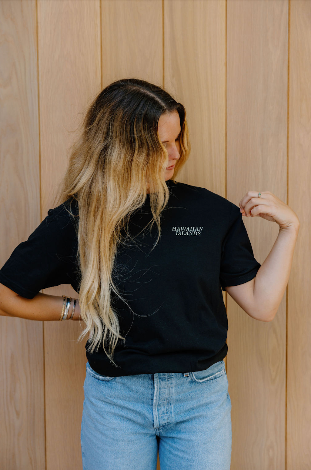 Front View of Hawaiian Islands Graphic T-Shirt