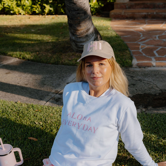Khaki HI baseball cap on model