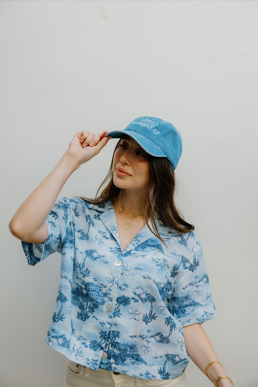 Side View on Model wearing Aloha Everyday Hat