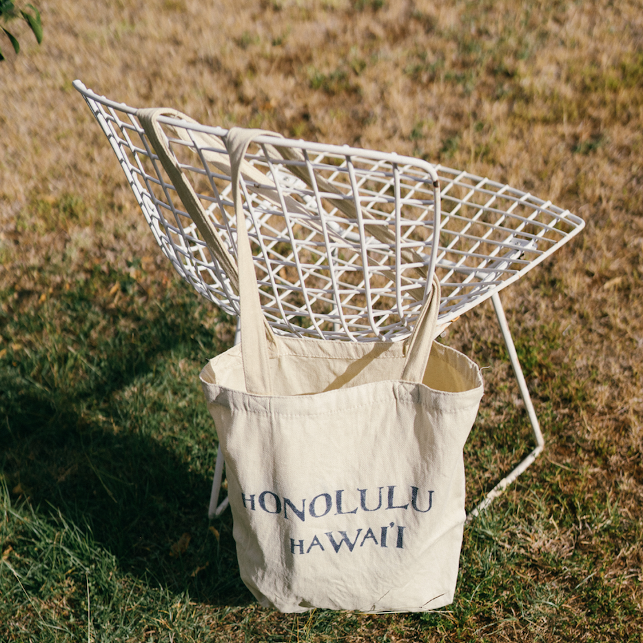 Hand Stamped Honolulu, Hawaii Canvas Tote