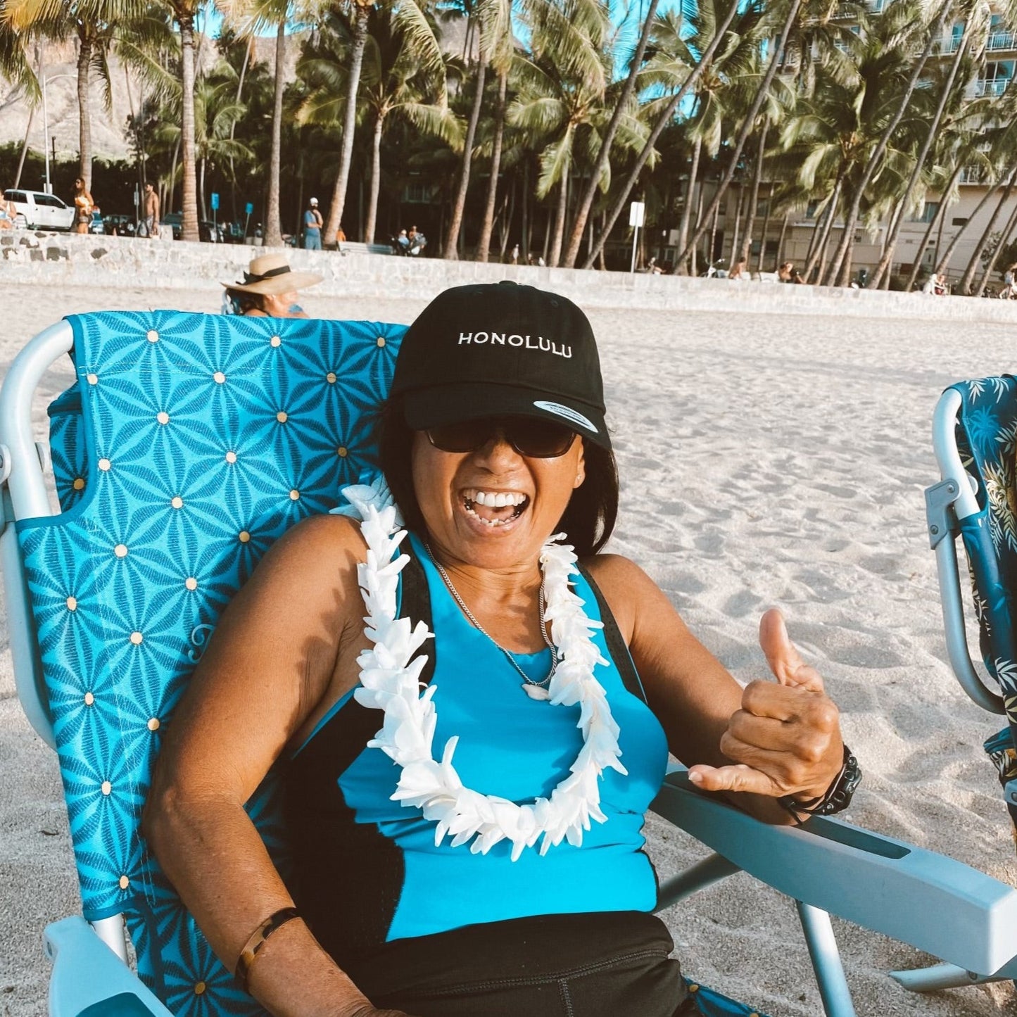 Honolulu Embroidered Black Dad Cap