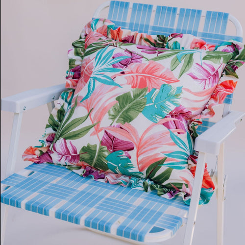 Palm Springs Tropical Ruffle Pillow