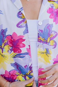 Retro Bloom Button Up Aloha Shirt