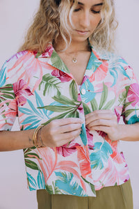 Palm Springs Floral Button Up Aloha Shirt