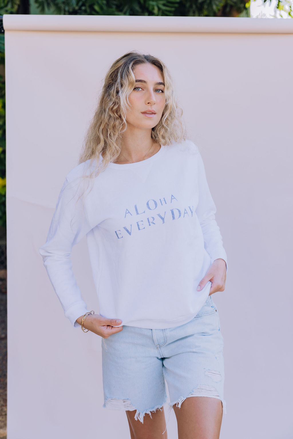 White Aloha Everyday Sweatshirt 