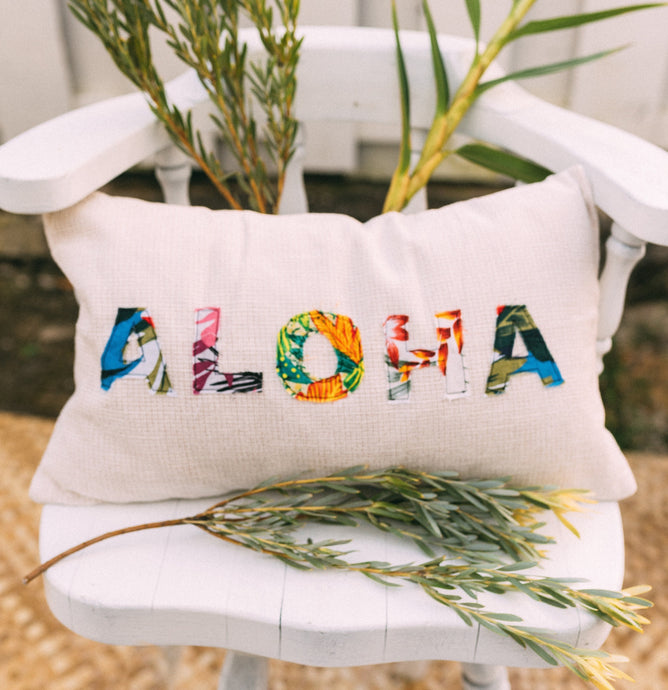 Aloha Applique Lumbar Pillow