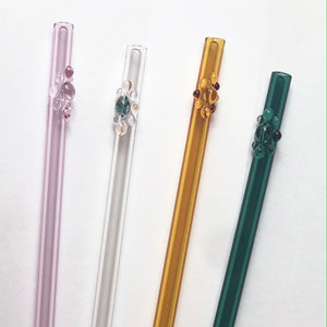 Handmade Glass Gem Straws