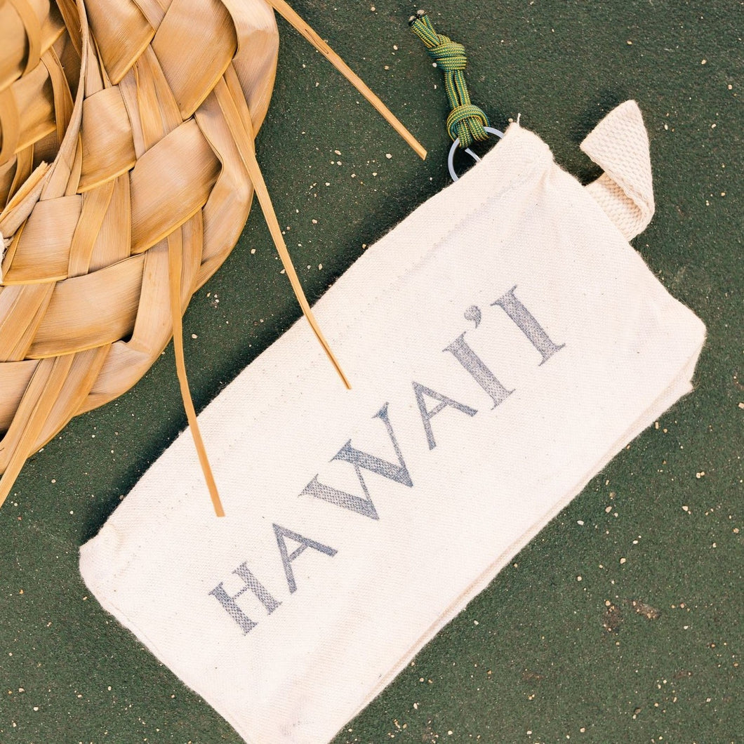 Hand Stamped Hawai'i Travel Pouch