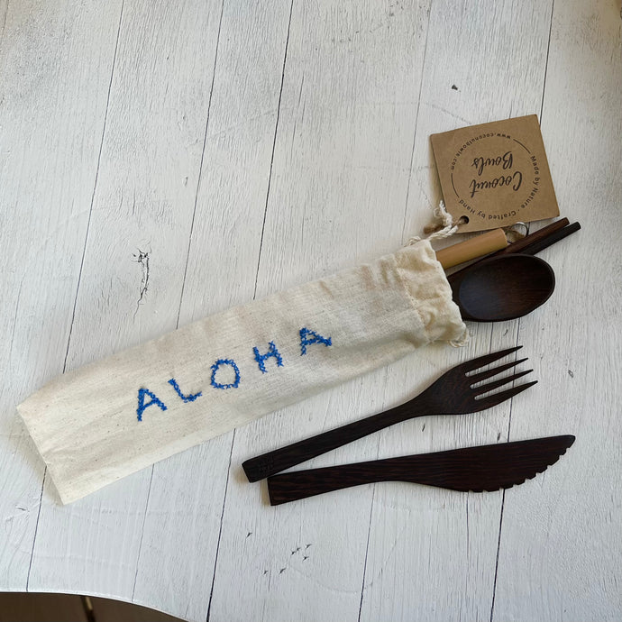 Embroidered Reusable Utensil Sets